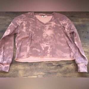 Hippie Rose Mauve Tie-Dye Cropped Sweatshirt